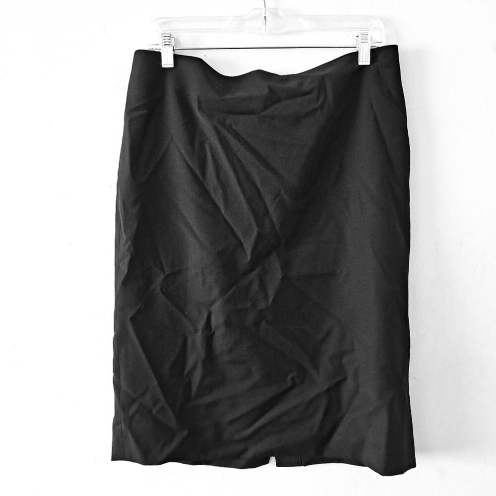 Talbots Black Straight Wool Blend knee length Straight Skirt - Size 10